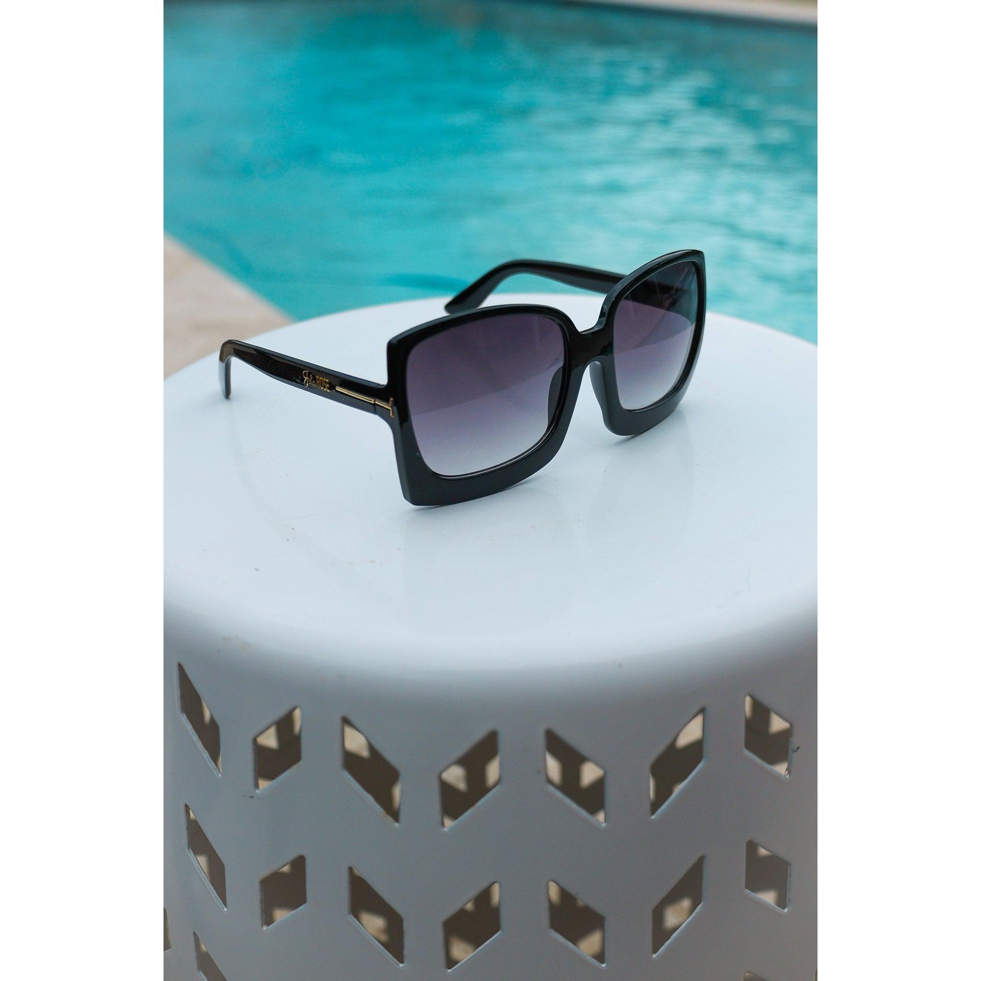 Ready to Ship | Black/ Gray Megan Oversized Gradient Sunglasses JuliaRoseWholesale