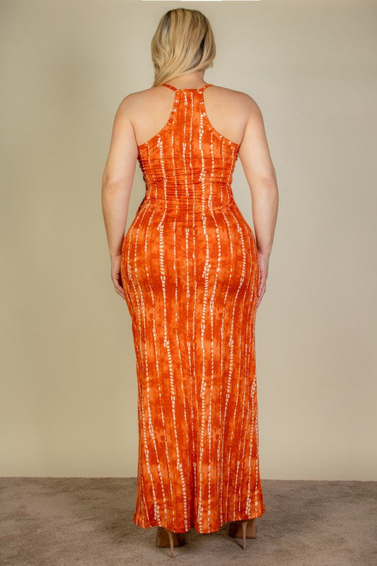Plus Size Tie Dye Printed Cami Bodycon Maxi Dress Capella