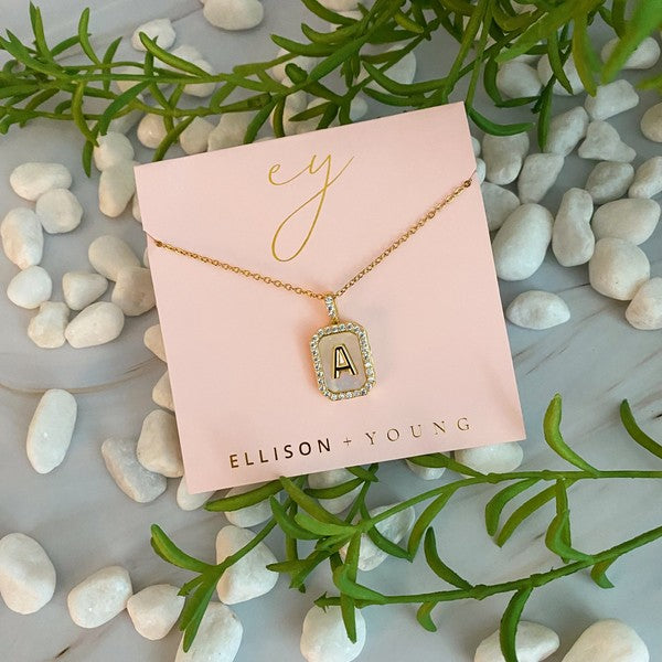 Initial Deco Open Locket Pendant Necklace Ellison and Young