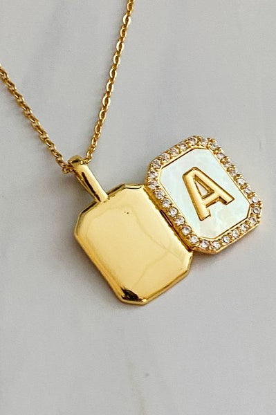 Initial Deco Open Locket Pendant Necklace Ellison and Young