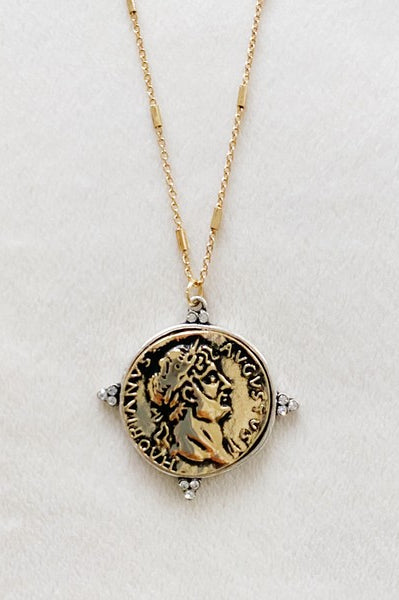 Roman Coin Charming Chain Necklace Ellison and Young