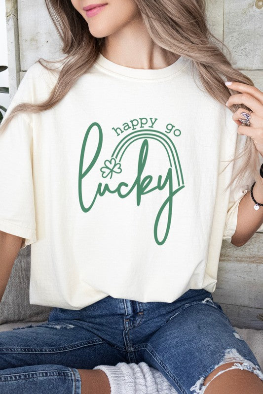 Happy Go Lucky St Patrick's Day Graphic Tee Wild Voices