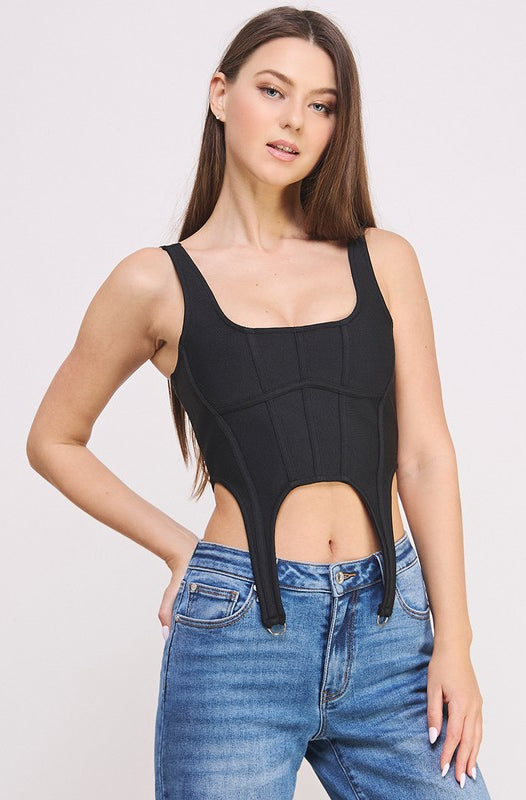 PANELLED CORSET TOP SPECIAL A JEANS