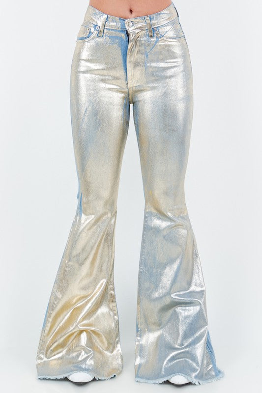 Bell Bottom Jean in Gold Foil GJG Denim