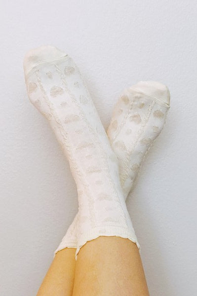 Heart Embossed Socks Set Of 3 Ellison and Young