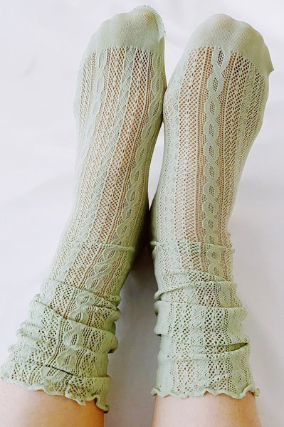 Slouch Crochet Lace Socks Set Of 2 Ellison and Young