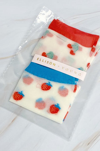 Sweet And Fruity Sheer Socks Set Of 2 Pairs Ellison and Young