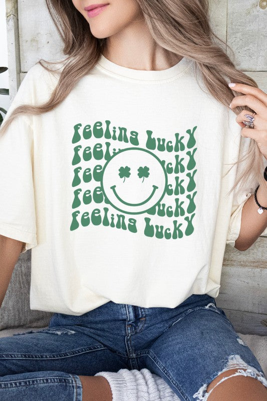 Feeling Lucky St Patrick's Day Smiley Face Shirt Wild Voices