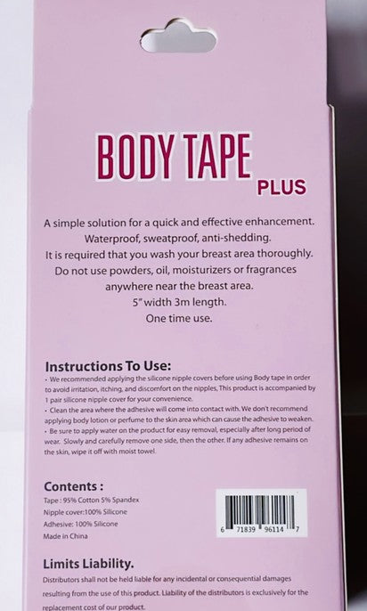 Plus size body tape with silicone nipple cover Forever-Foxy