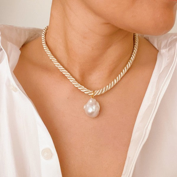Satin Rope Baroque Pearl Necklace Ellison and Young