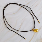Black Leather Teardrop Necklace Ellison and Young