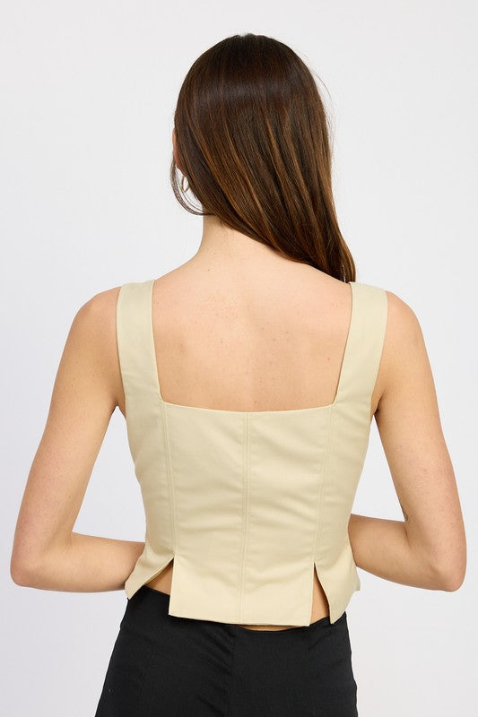 BUSTIER TOP WITH SLIT DETAIL Emory Park