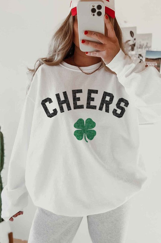 Cheers St Patrick's Oversized Sweatshirt ROSEMEAD LOS ANGELES CO