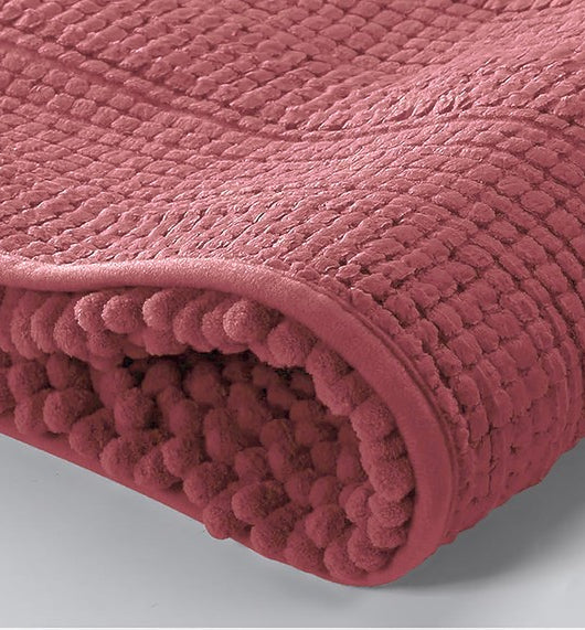 2PC Rose Soft Cozy Plush Chenille Bath Mat Set Home Mart Goods