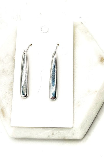 Silver Chrome Pixie Acrylic Earrings Baubles by B
