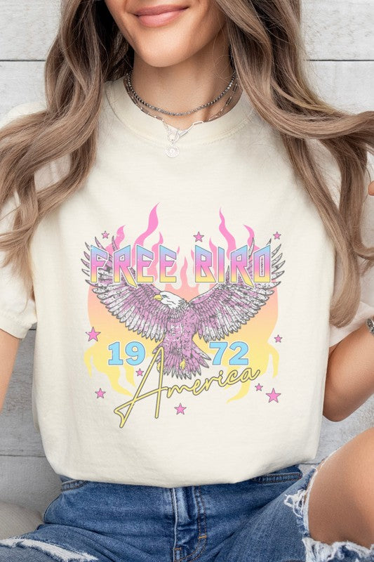 Free Bird Retro Neon Summer Graphic Tee Wild Voices