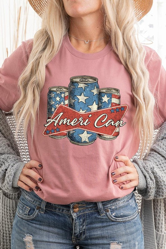 Ameri Can 4th Of July Graphic T Shirts Color Bear