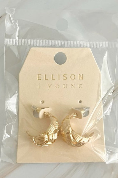 Knit Textured Hoop Earrings Ellison and Young