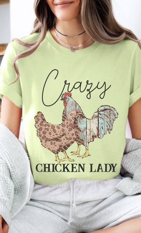 Crazy Chicken Lady Graphic T Shirts Color Bear