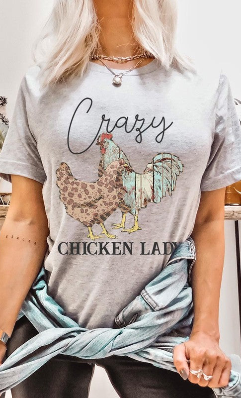 Crazy Chicken Lady Graphic T Shirts Color Bear