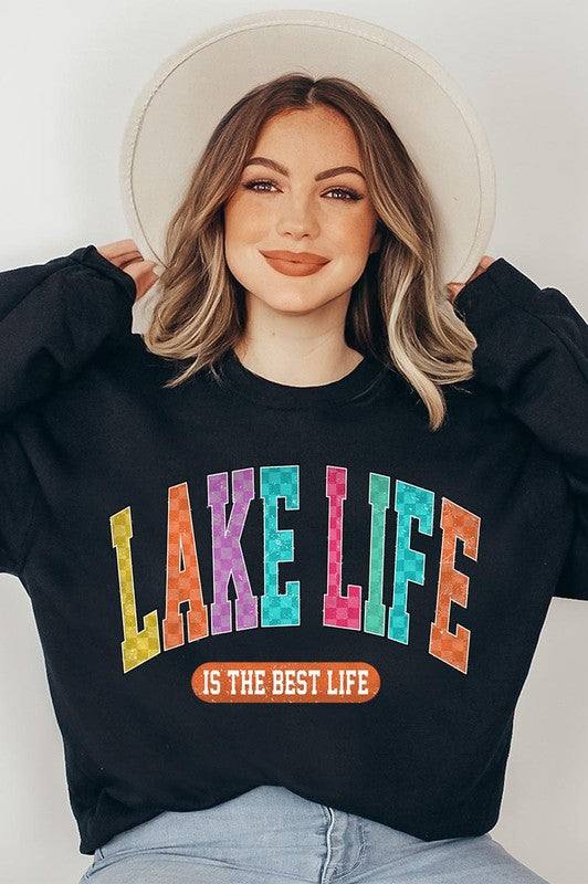 Lake Life Graphic Fleece Sweatshirts Color Bear