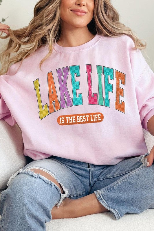 Lake Life Graphic Fleece Sweatshirts Color Bear