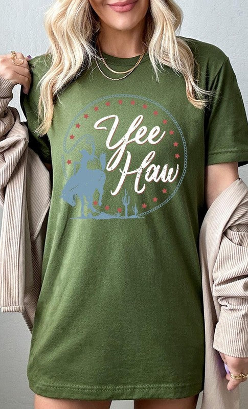 Yee Haw Cowgirl Graphic T Shirts Color Bear