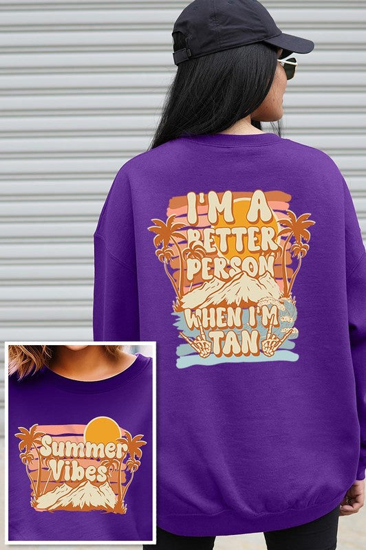 Summer Vibes Graphic Fleece Sweatshirts Color Bear