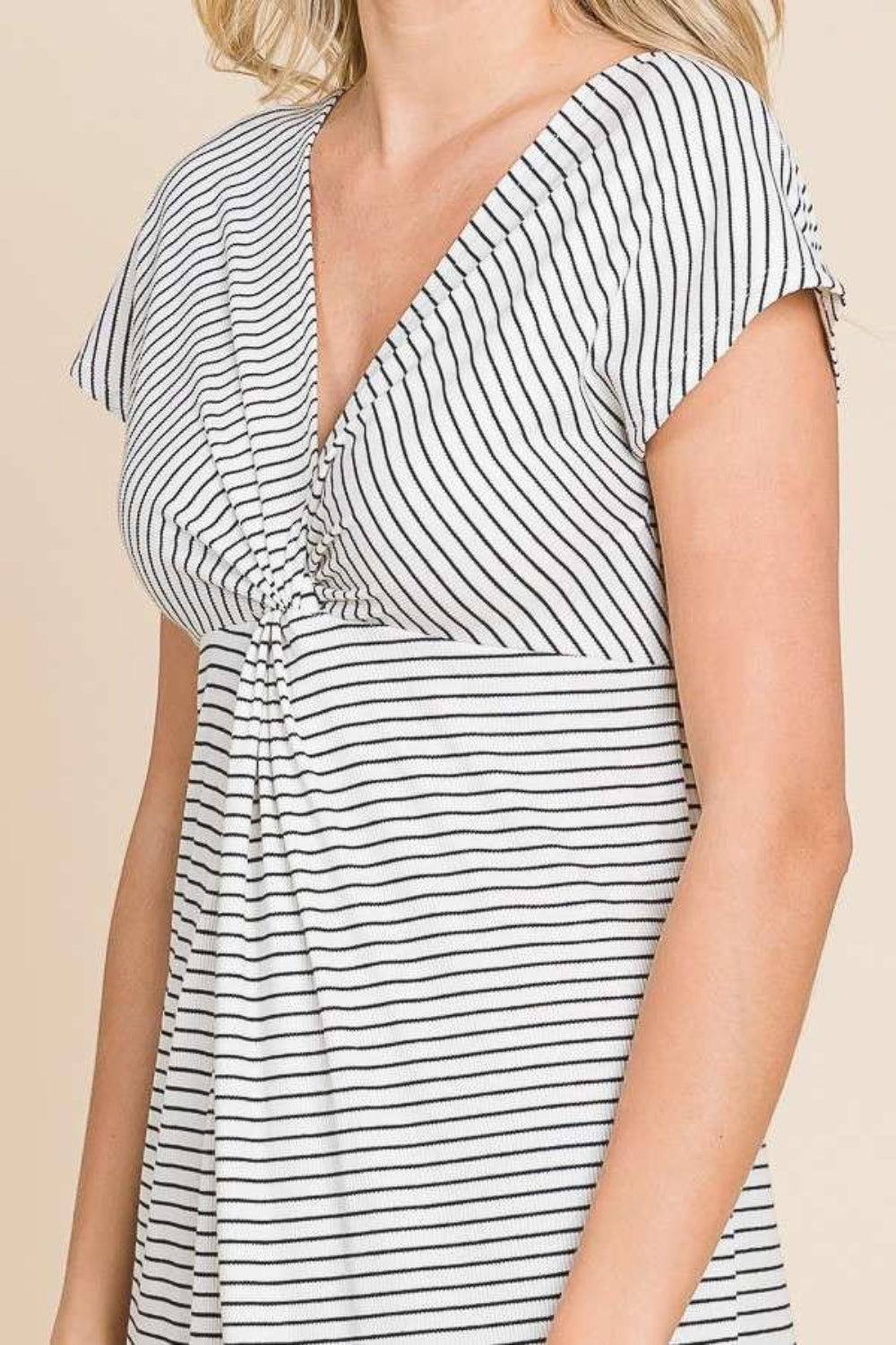 Culture Code Full Size Striped Twisted Detail Dress Trendsi
