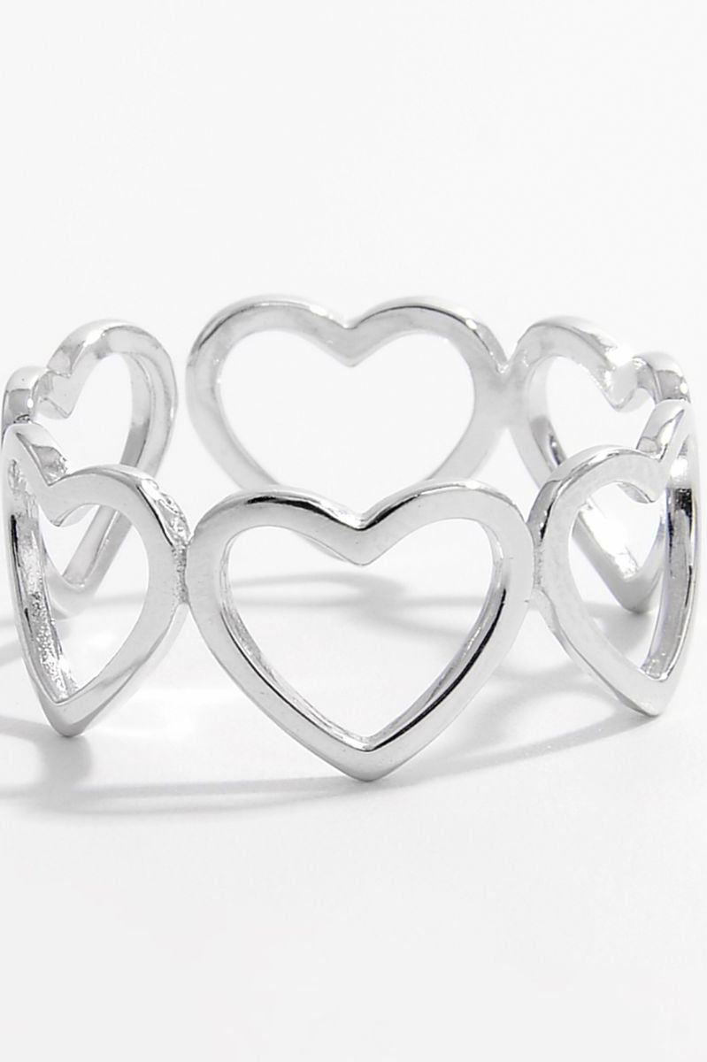 925 Sterling Silver Heart Ring Casual Chic Boutique