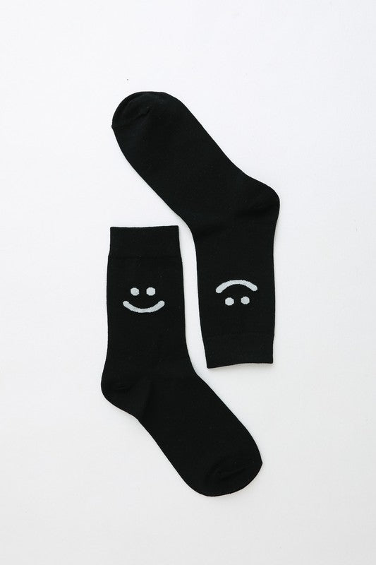 Smiley Face Crew Socks Leto Accessories