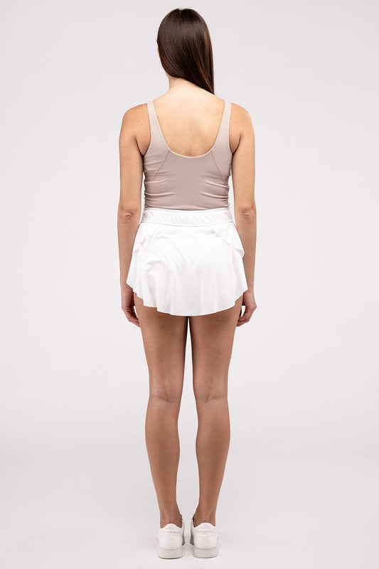 Ruffle Hem Tennis Skirt with Hidden Inner Pockets ZENANA