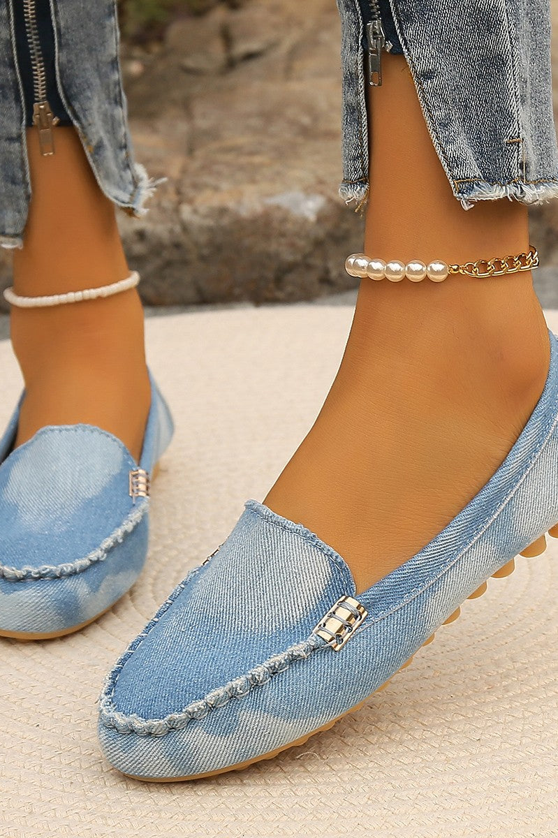 Round Toe Flat Loafers Trendsi