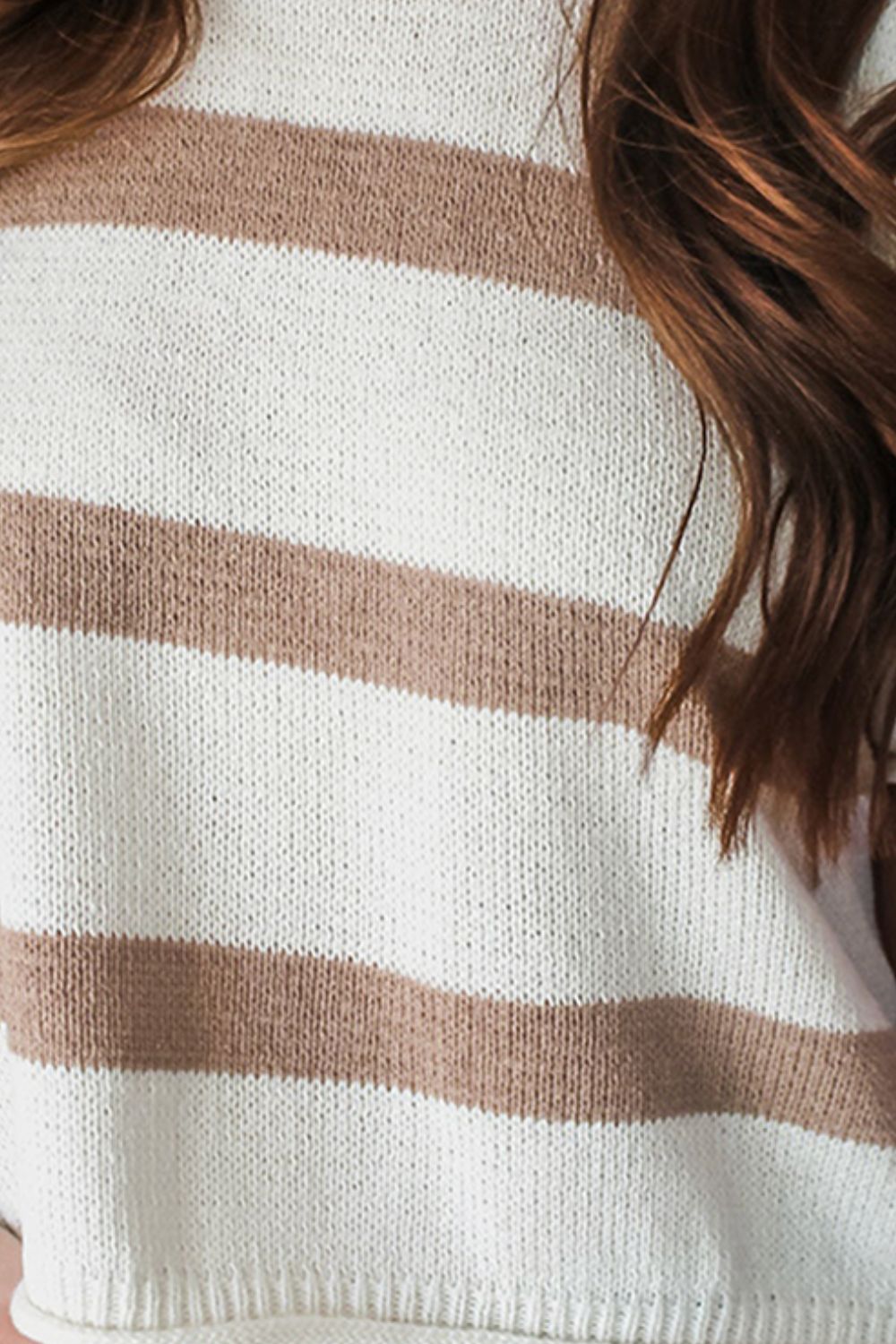 Striped Round Neck Short Sleeve Knit Top Trendsi