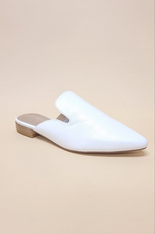 GEM-39 - POINTED TOE SLIP ON MULE FLATS Let's See Style