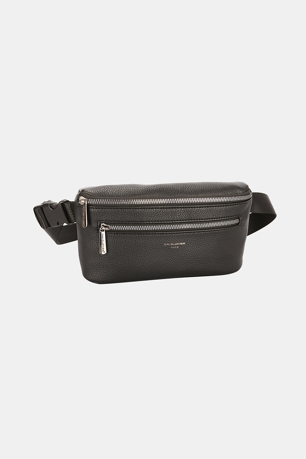 David Jones PU Leather Double Zipper Adjustable Belt Bag Trendsi