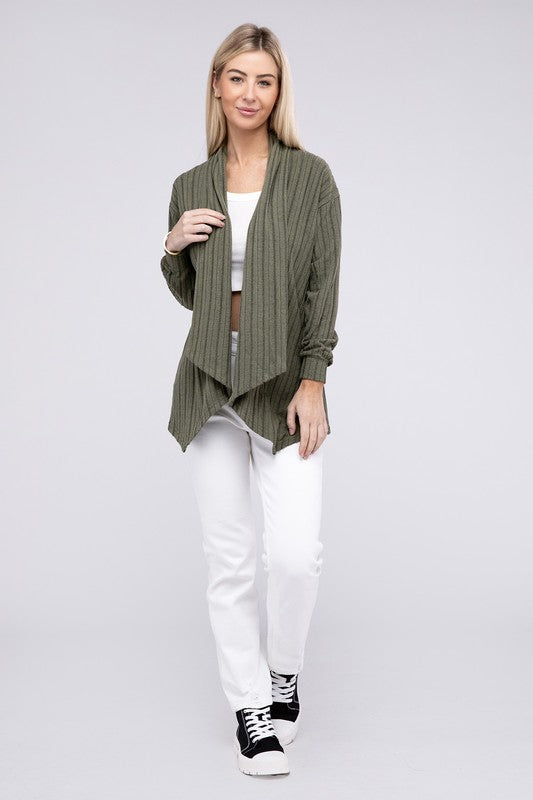 Long Sleeve Open Front Cardigan Nuvi Apparel