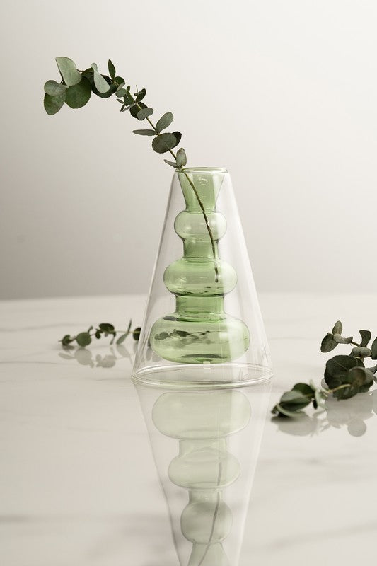 Double Layer Transparent Glass Vase 3 pcs/set ReeVe