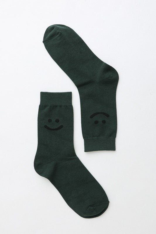 Smiley Face Crew Socks Leto Accessories