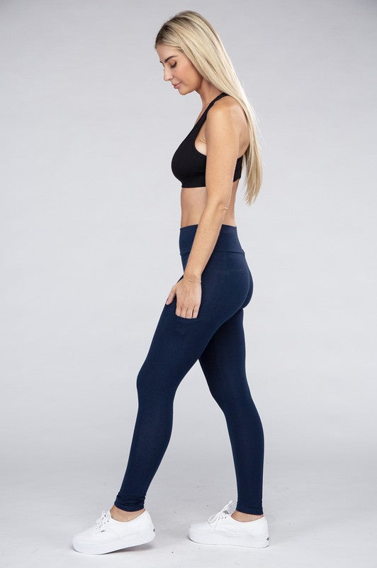 Active Leggings Featuring Concealed Pockets Ambiance Apparel