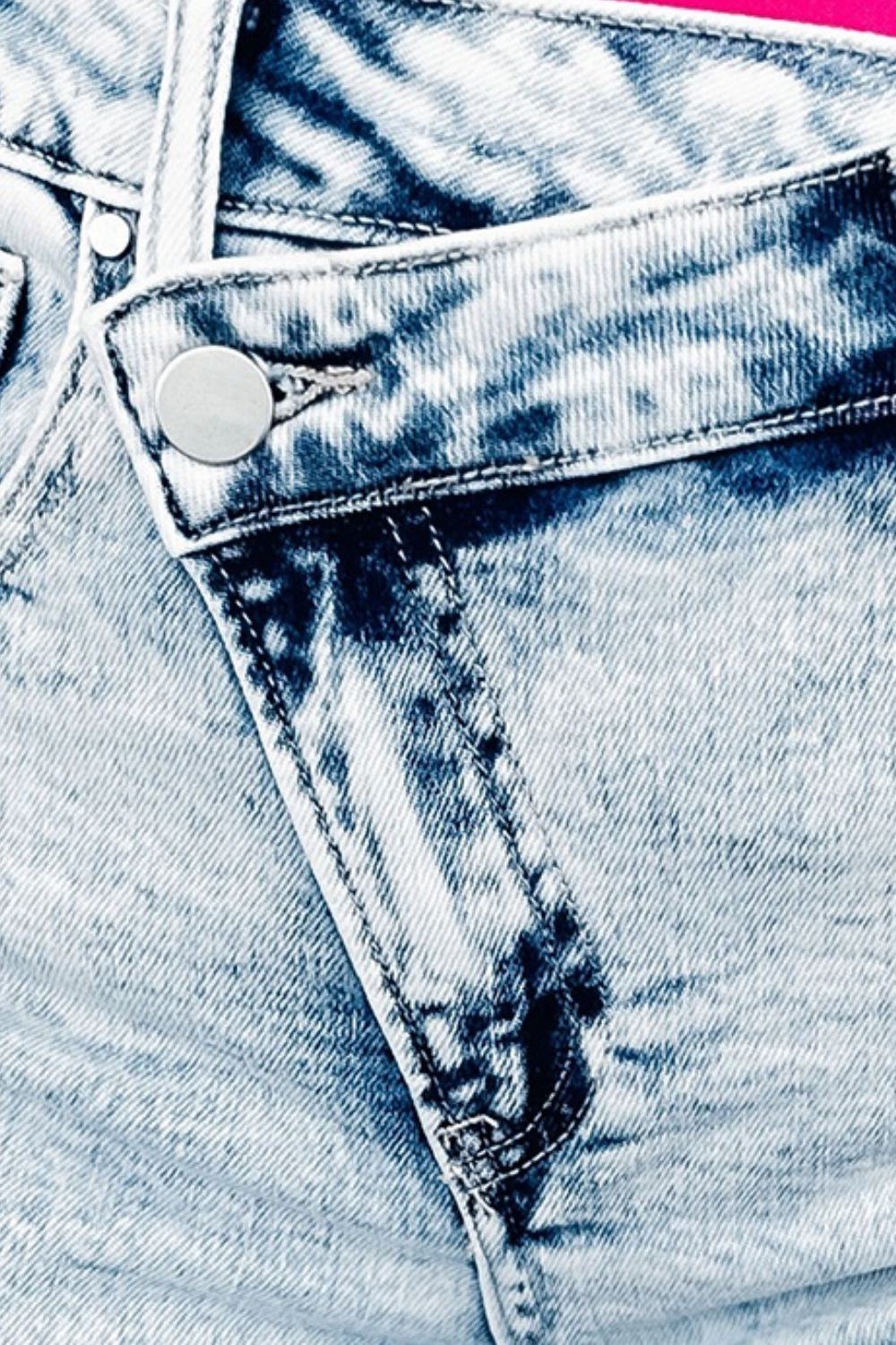 Raw Hem Buttoned Denim Shorts with Pockets Trendsi