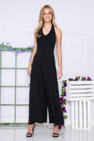 Solid Sleeveless Open Back Jumpsuit Acting Pro