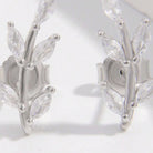 925 Sterling Silver Zircon Leaf Shape Earrings Trendsi