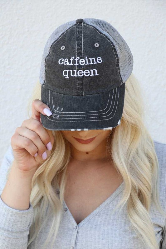 Caffeine Queen Trucker Hat Ocean and 7th