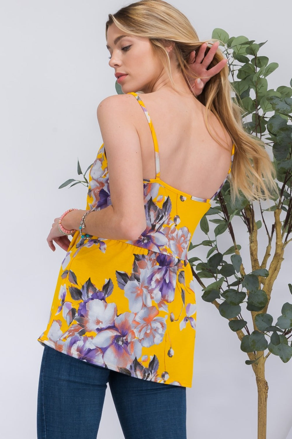 Celeste Full Size Floral V-Neck Cami Trendsi
