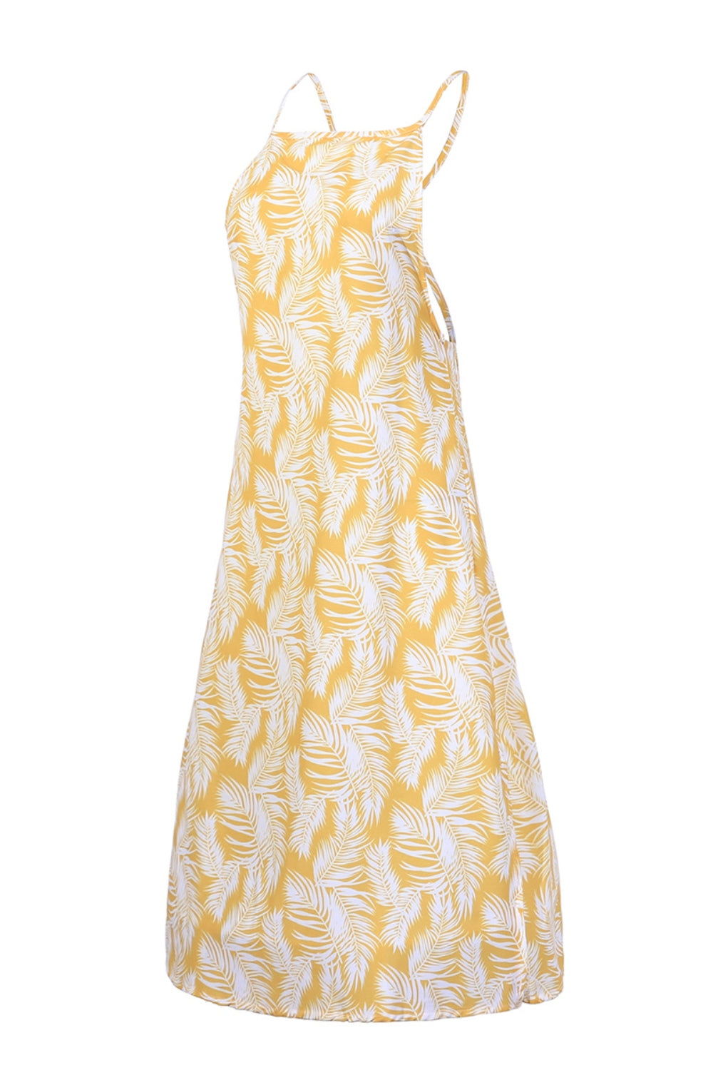 Slit Crisscross Printed Sleeveless Cami Dress Trendsi
