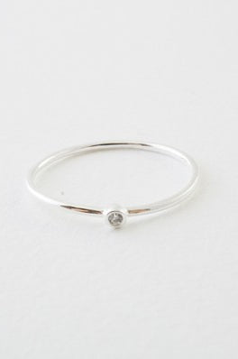 Bezel Crystal Solitaire Ring HONEYCAT Jewelry