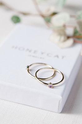 Amethyst Crystal Point Solitaire Ring HONEYCAT Jewelry