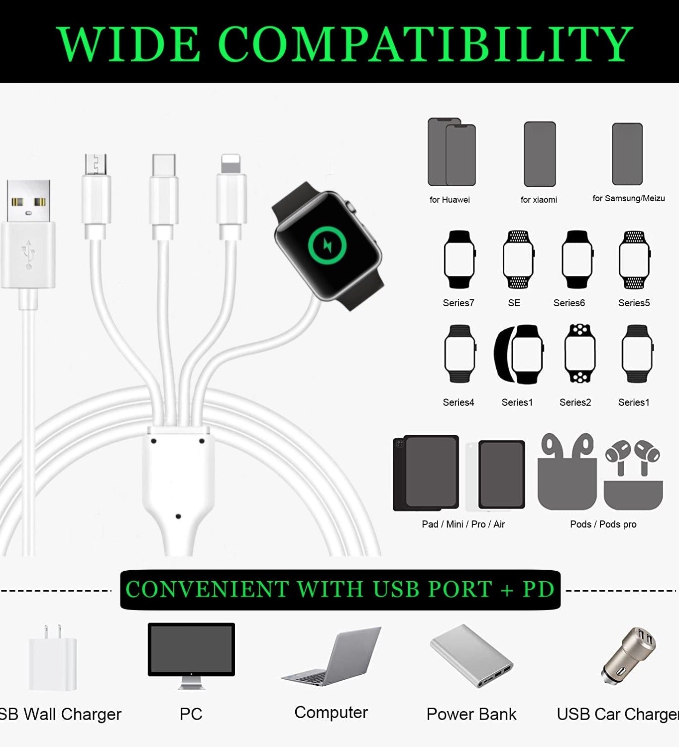 Top-Up 4 in 1 Watch & Phone Charger Cable Top-Up - Smart charging solutions
