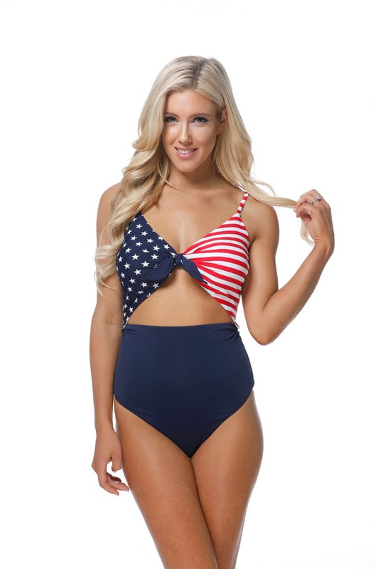 4th of july american flag one piece Beach Joy Bikini